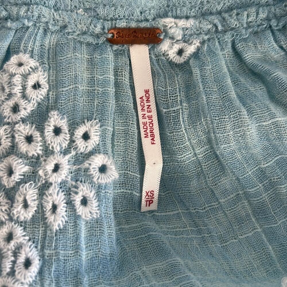 Free People Blue Floral Top - Picture 7 of 8